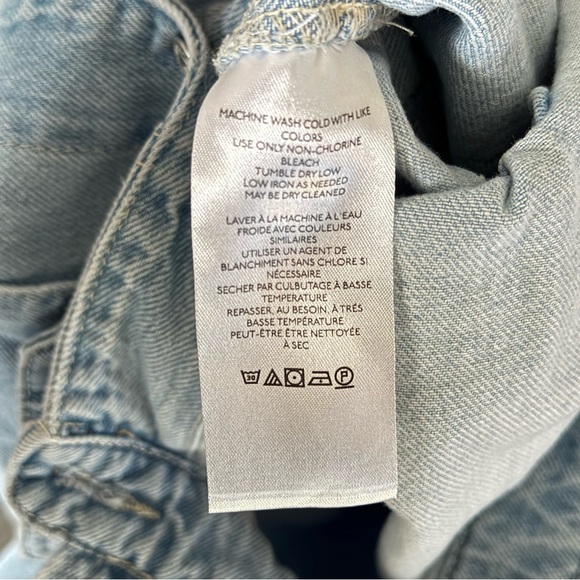 We The Free People Marci Denim Jean Jumpsuit in Clear Skies M Light Wash Utility - Picture 11 of 16